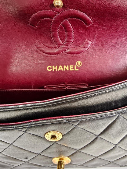 CHANEL マトラッセ ダブルフラップ Wチェーン ショルダーバッグ 黒 管理番号：10906