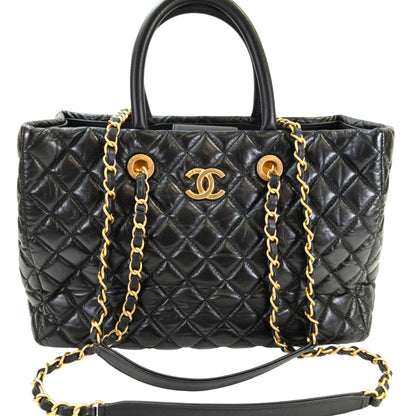 CHANEL シャネル マトラッセ 2WAY トートバッグ チェーンショルダー ブラック 管理番号：10907
