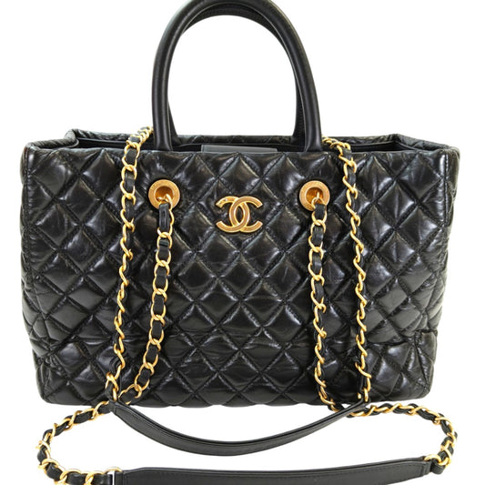 CHANEL シャネル マトラッセ 2WAY トートバッグ チェーンショルダー ブラック 管理番号：10907