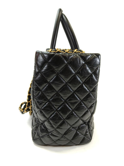 CHANEL シャネル マトラッセ 2WAY トートバッグ チェーンショルダー ブラック 管理番号：10907