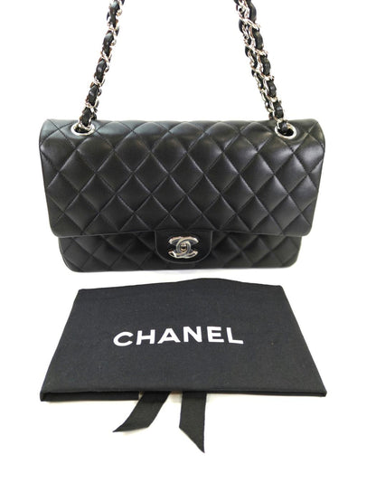 CHANEL 香奈儿 Matelasse 25 双翻盖链条包 羊皮 黑色 管理编号：10937