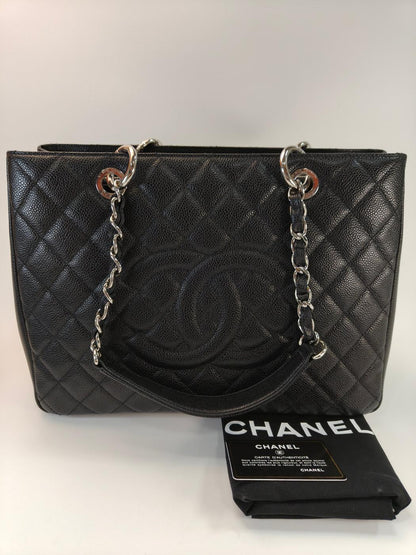 CHANEL シャネル マトラッセ チェーントートバッグ キャビアスキン ブラック 管理番号：10954