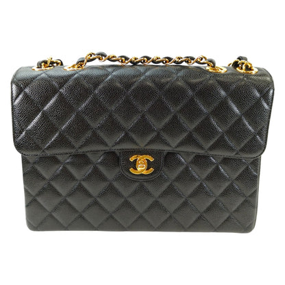CHANEL 香奈儿 MATELASSE 30 鱼子酱皮 链条包 黑色 商品编号：10972
