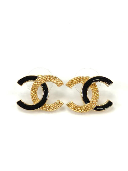 CHANEL シャネル ココマーク ピアス ゴールド×ブラック 管理番号：10998