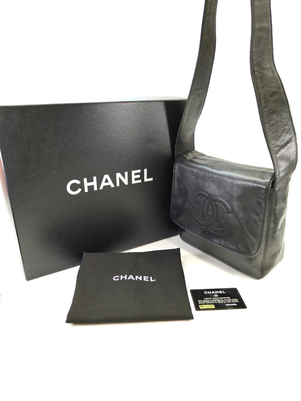 CHANEL 香奈儿 羊皮 单肩包 黑色 管理编号：11019