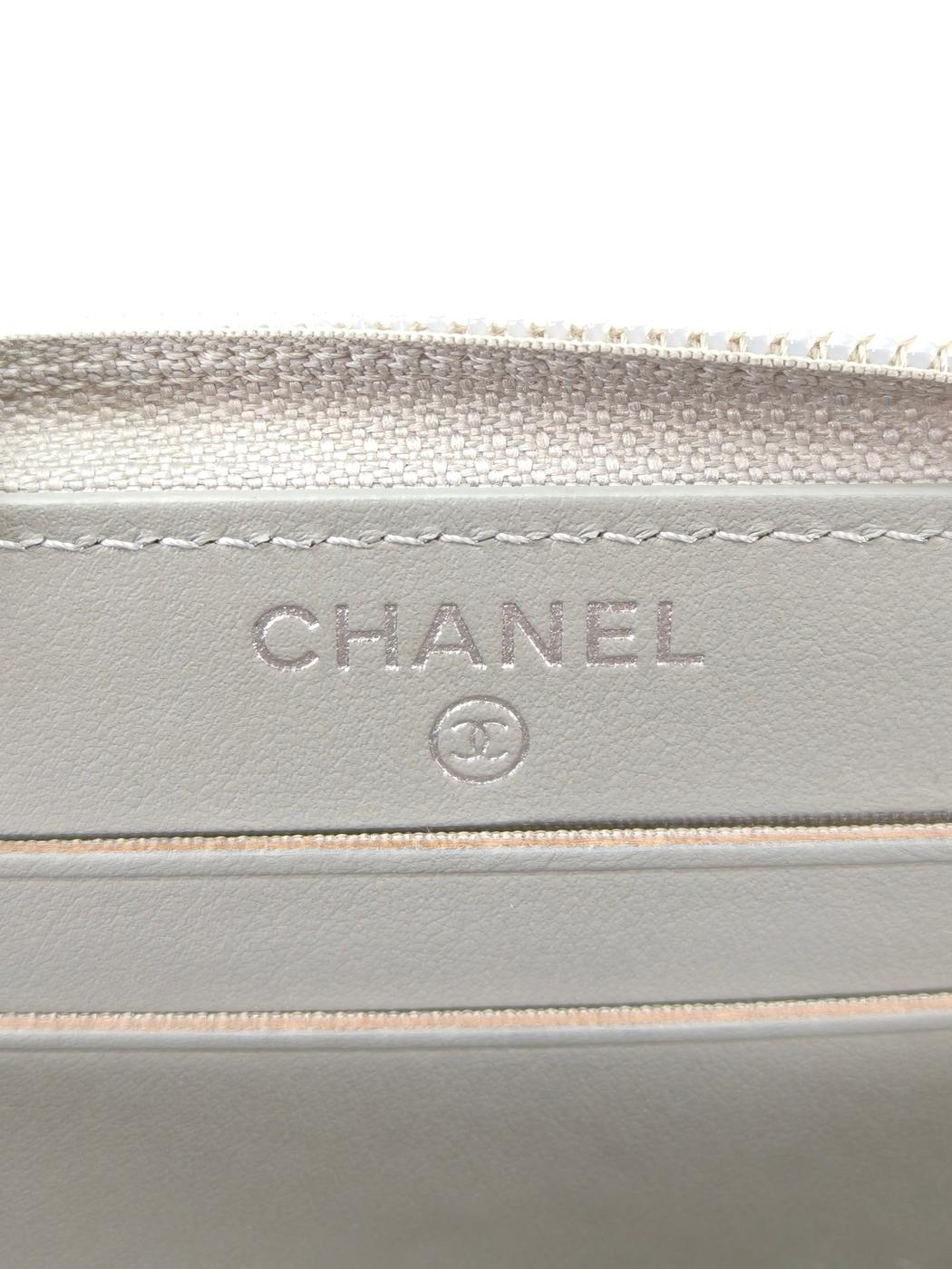 CHANEL 香奈儿 BOY CHANEL 卡包 零钱包 鱼子酱皮 灰色 管理编号：11073