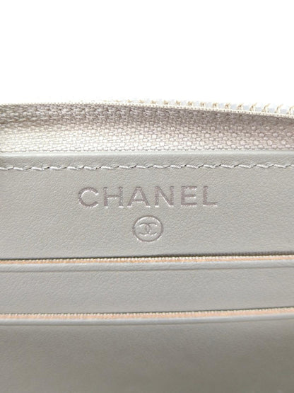 CHANEL 香奈儿 BOY CHANEL 卡包 零钱包 鱼子酱皮 灰色 管理编号：11073