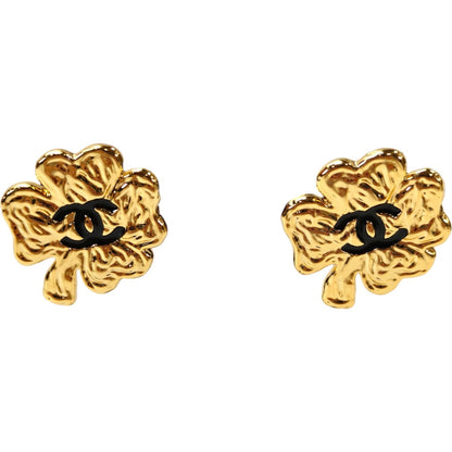 CHANEL シャネル クローバー ピアス ゴールド 管理番号：11090