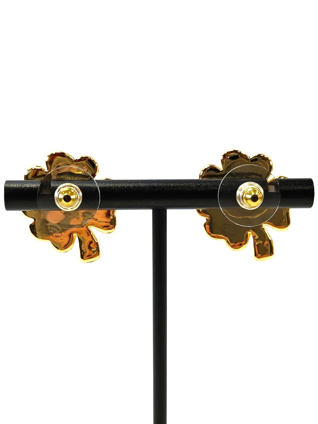 CHANEL シャネル クローバー ピアス ゴールド 管理番号：11090