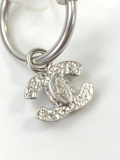 CHANEL シャネル ココマーク スイング ピアス シルバー×ブラック 管理番号：11105