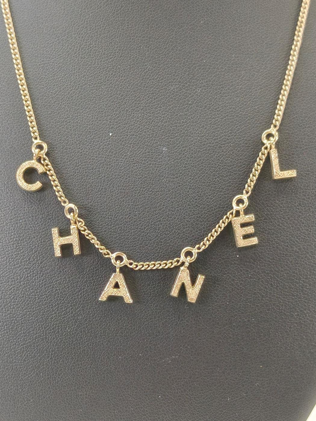 CHANEL シャネル ロゴ チャーム ネックレス ゴールド 管理番号：11108