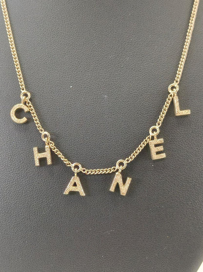 CHANEL シャネル ロゴ チャーム ネックレス ゴールド 管理番号：11108