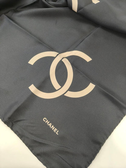 CHANEL シャネル ココマーク シルク スカーフ ブラック 管理番号：11124