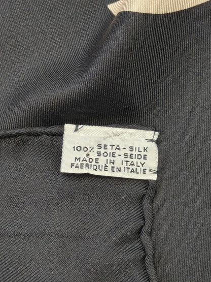 CHANEL シャネル ココマーク シルク スカーフ ブラック 管理番号：11124