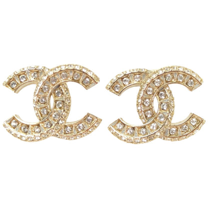 CHANEL シャネル ココマーク ラインストーン ピアス ゴールド 管理番号：11135