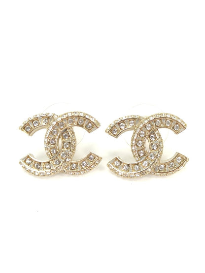 CHANEL シャネル ココマーク ラインストーン ピアス ゴールド 管理番号：11135