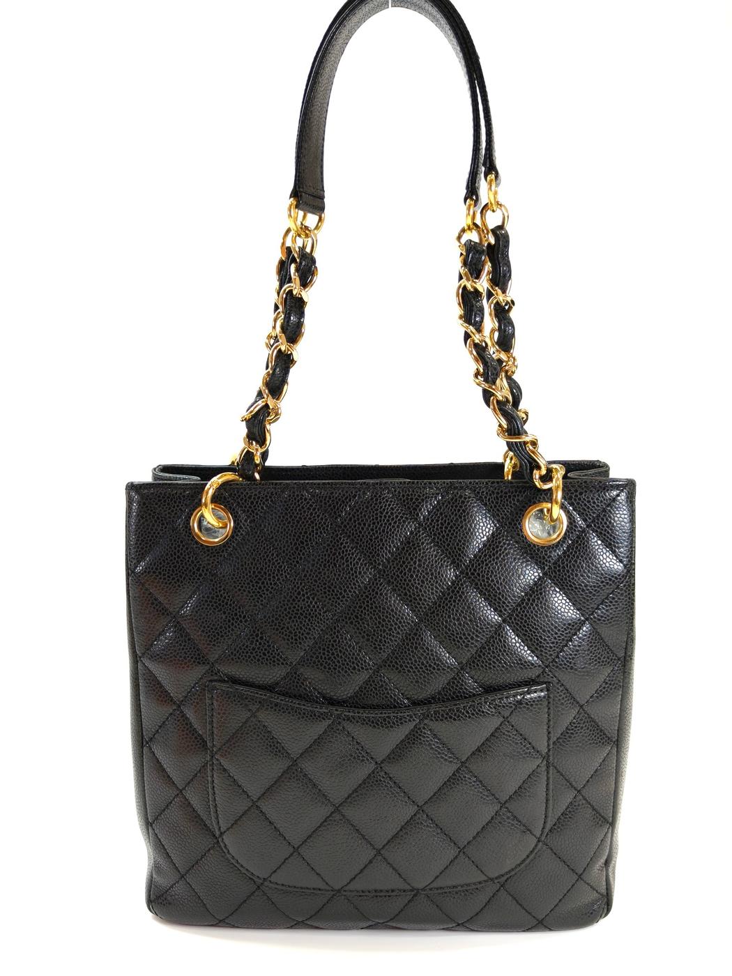 CHANEL シャネル PST チェーントートバッグ キャビアスキン ブラック 管理番号：11138