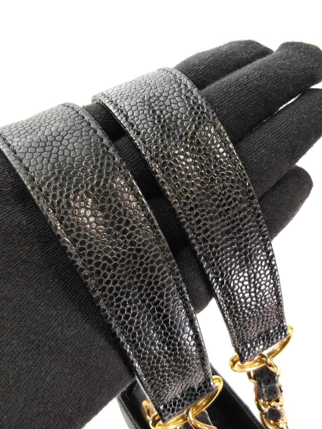 CHANEL シャネル PST チェーントートバッグ キャビアスキン ブラック 管理番号：11138