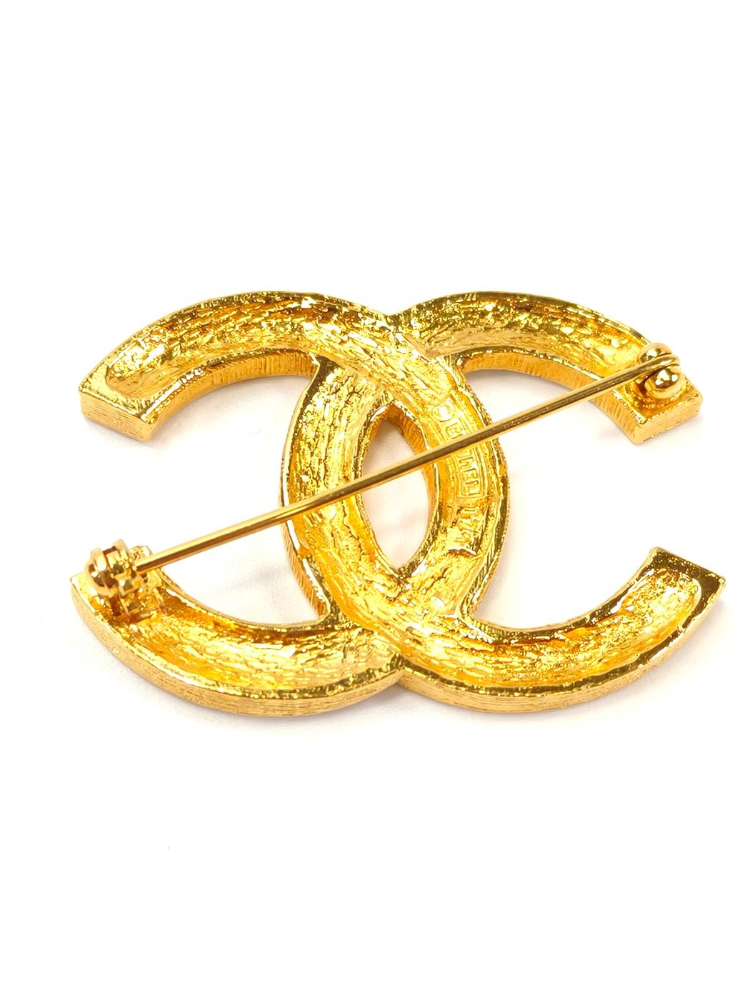 CHANEL シャネル ココマーク ラインストーン ブローチ ゴールド 管理番号：11139