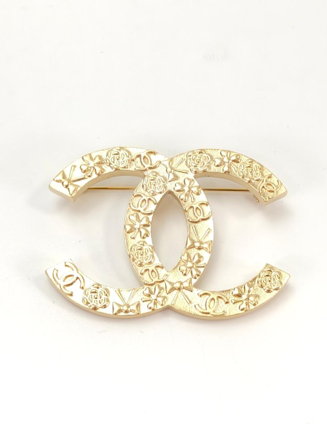 CHANEL シャネル ココマーク 総柄 ブローチ 08A ゴールド　　　　　　　 管理番号：11161
