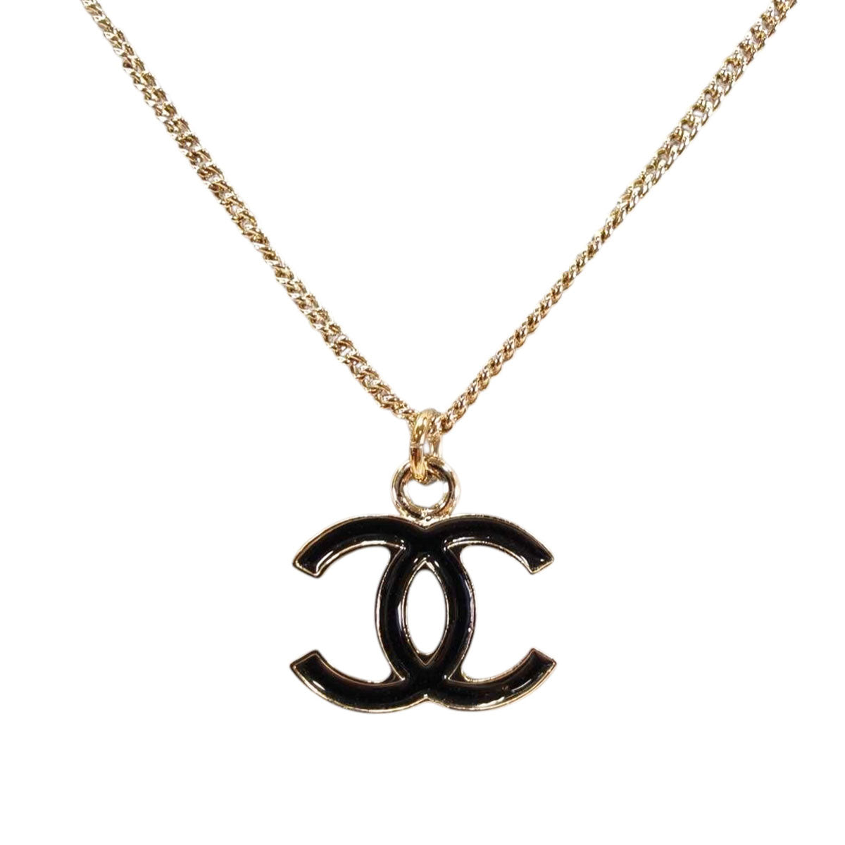 CHANEL シャネル ココマーク ネックレス ゴールド×ブラック 管理番号：11170