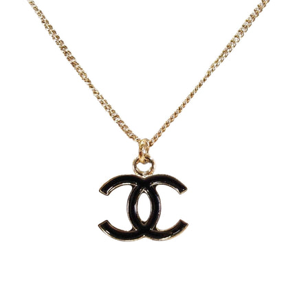 CHANEL シャネル ココマーク ネックレス ゴールド×ブラック 管理番号：11170