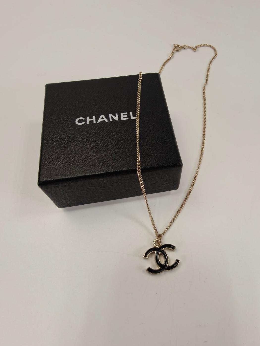 CHANEL シャネル ココマーク ネックレス ゴールド×ブラック 管理番号：11170