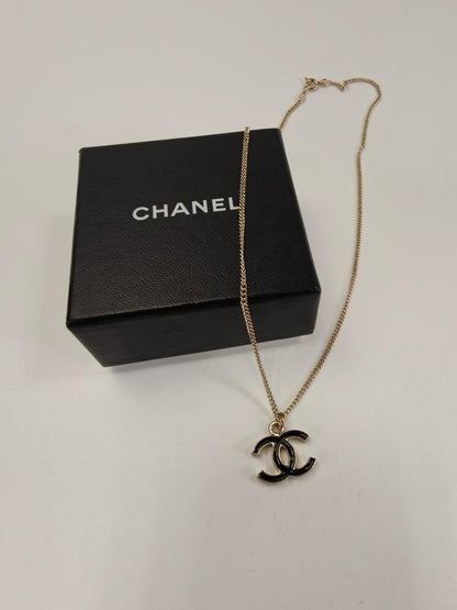 CHANEL シャネル ココマーク ネックレス ゴールド×ブラック 管理番号：11170
