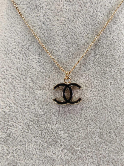 CHANEL シャネル ココマーク ネックレス ゴールド×ブラック 管理番号：11170