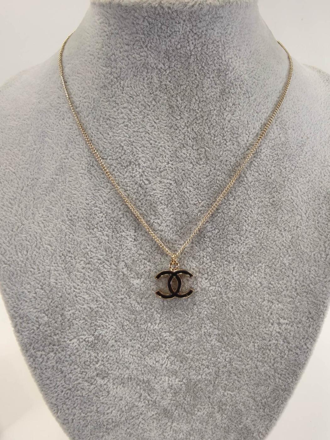CHANEL シャネル ココマーク ネックレス ゴールド×ブラック 管理番号：11170