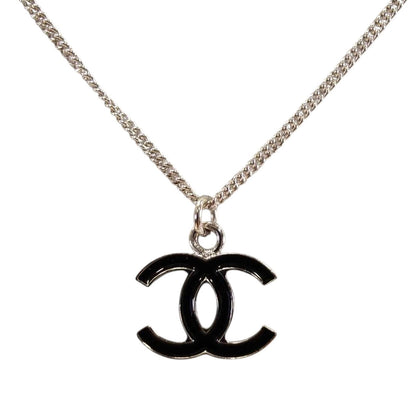 CHANEL シャネル ココマーク ネックレス シルバー×ブラック 管理番号：11174