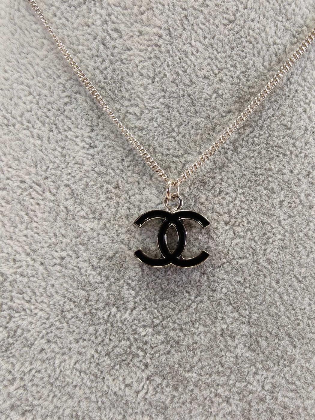 CHANEL シャネル ココマーク ネックレス シルバー×ブラック 管理番号：11174
