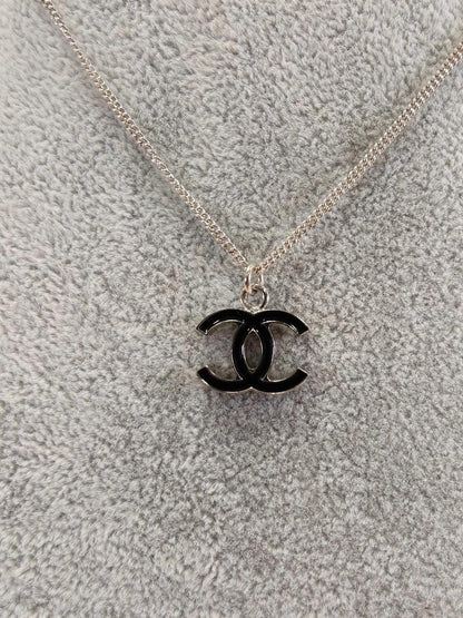 CHANEL シャネル ココマーク ネックレス シルバー×ブラック 管理番号：11174