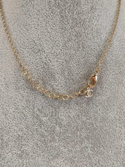 CHANEL シャネル ロゴ ハート ラインストーン ネックレス B25B ゴールド 管理番号：11181