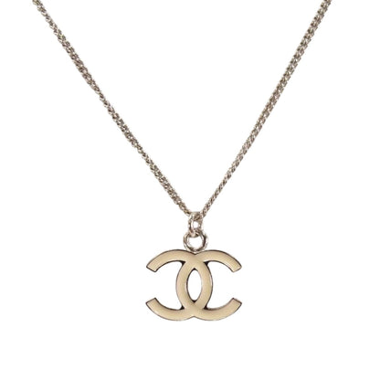 CHANEL シャネル ココマーク ネックレス シルバー×ホワイト 管理番号：11183