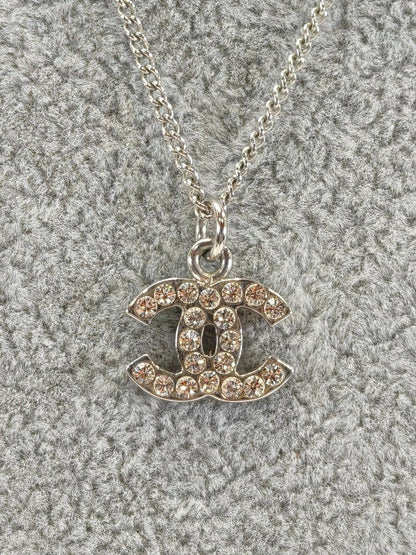 CHANEL シャネル ココマーク ラインストーン ネックレス 06V シルバー 管理番号：11184