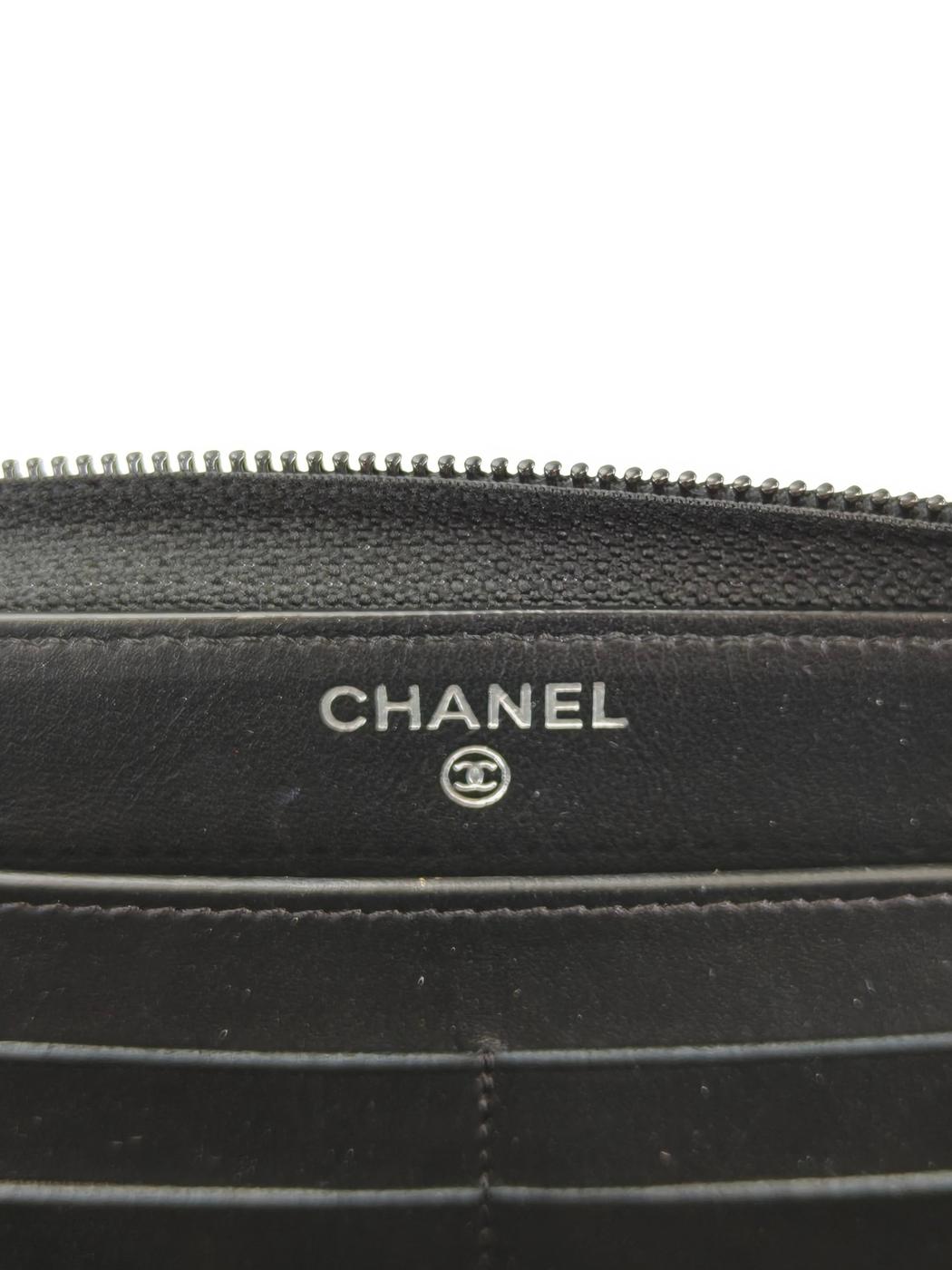 CHANEL シャネル ココマーク ラウンドファスナー 長財布 キャビアスキン ブラック 管理番号：11189