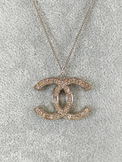 CHANEL シャネル ココマーク ラインストーン ネックレス シルバー 管理番号：11210