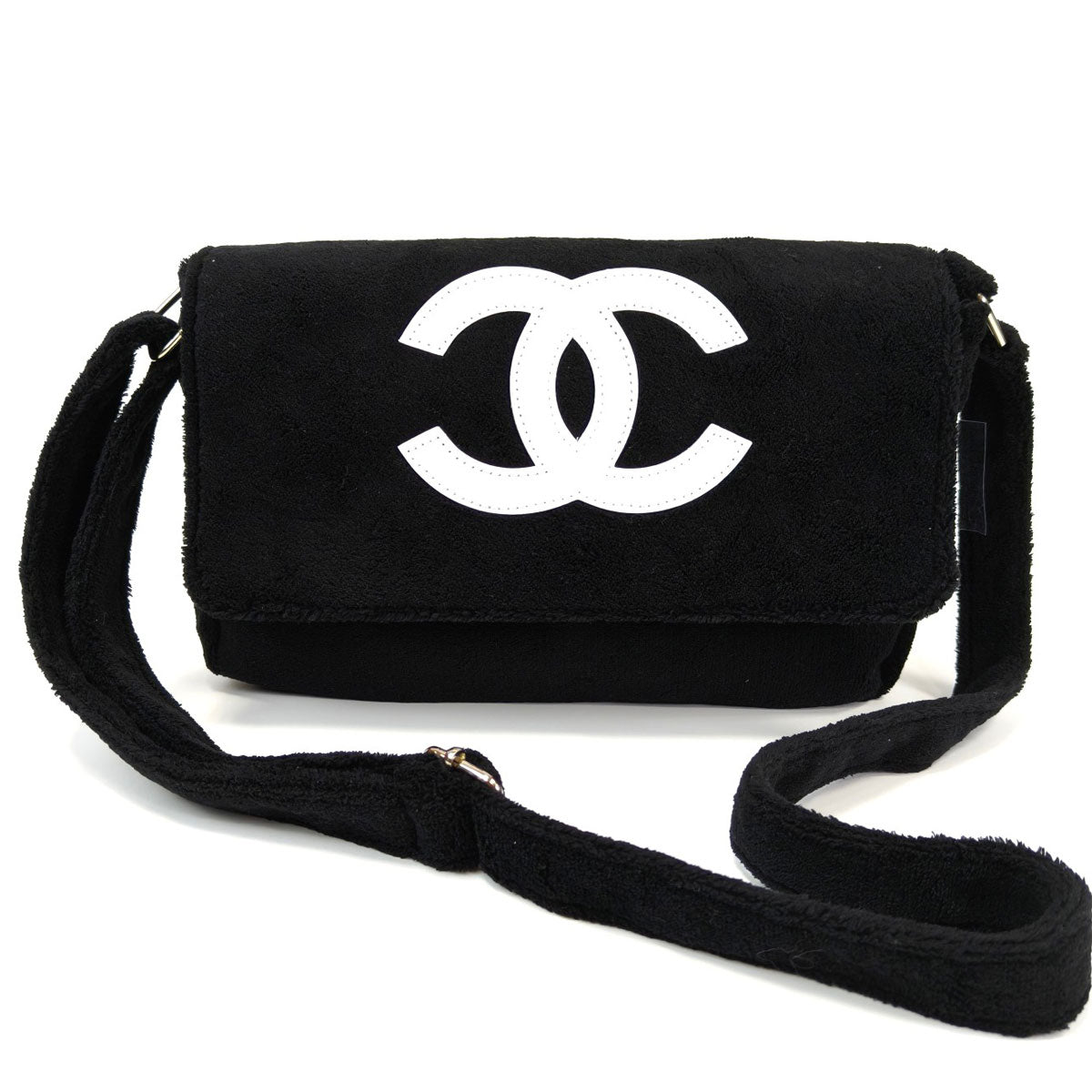 CHANEL シャネル ノベルティ ショルダーバッグ パイル地 ブラック 管理番号：11223