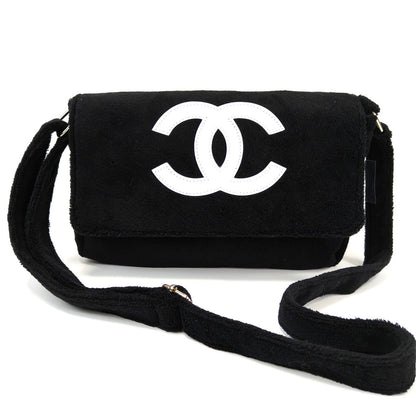 CHANEL シャネル ノベルティ ショルダーバッグ パイル地 ブラック 管理番号：11223