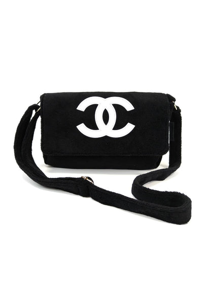 CHANEL シャネル ノベルティ ショルダーバッグ パイル地 ブラック 管理番号：11223