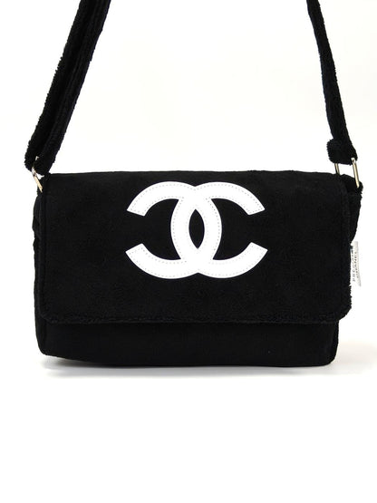 CHANEL シャネル ノベルティ ショルダーバッグ パイル地 ブラック 管理番号：11223