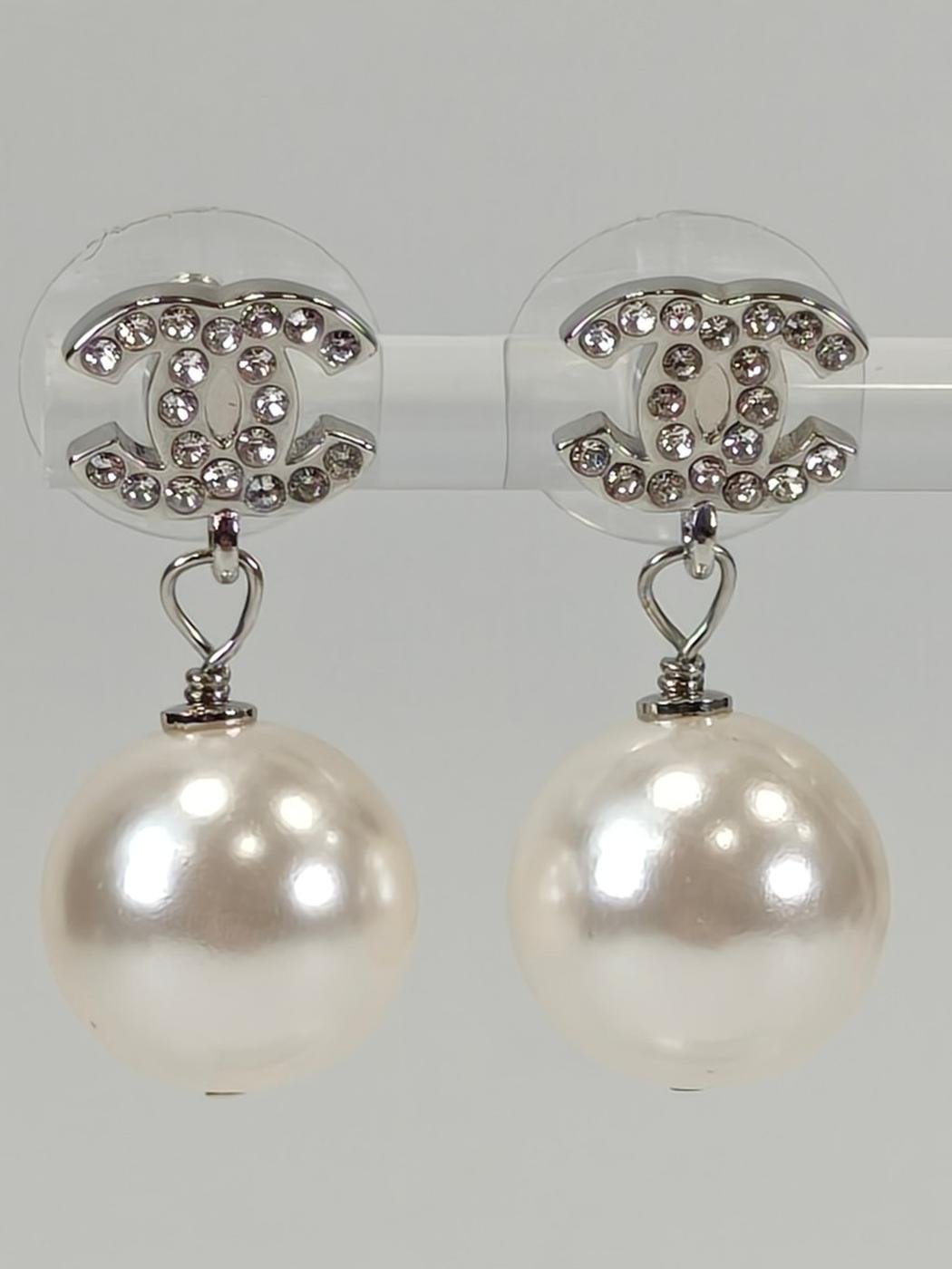 CHANEL シャネル ココマーク パール ピアス シルバー 管理番号：11224
