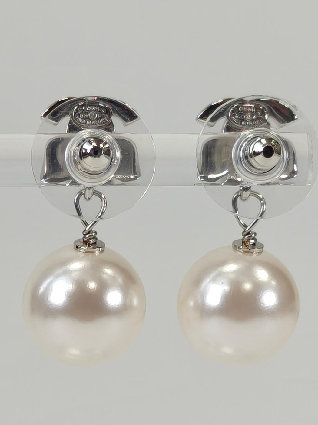 CHANEL シャネル ココマーク パール ピアス シルバー 管理番号：11224