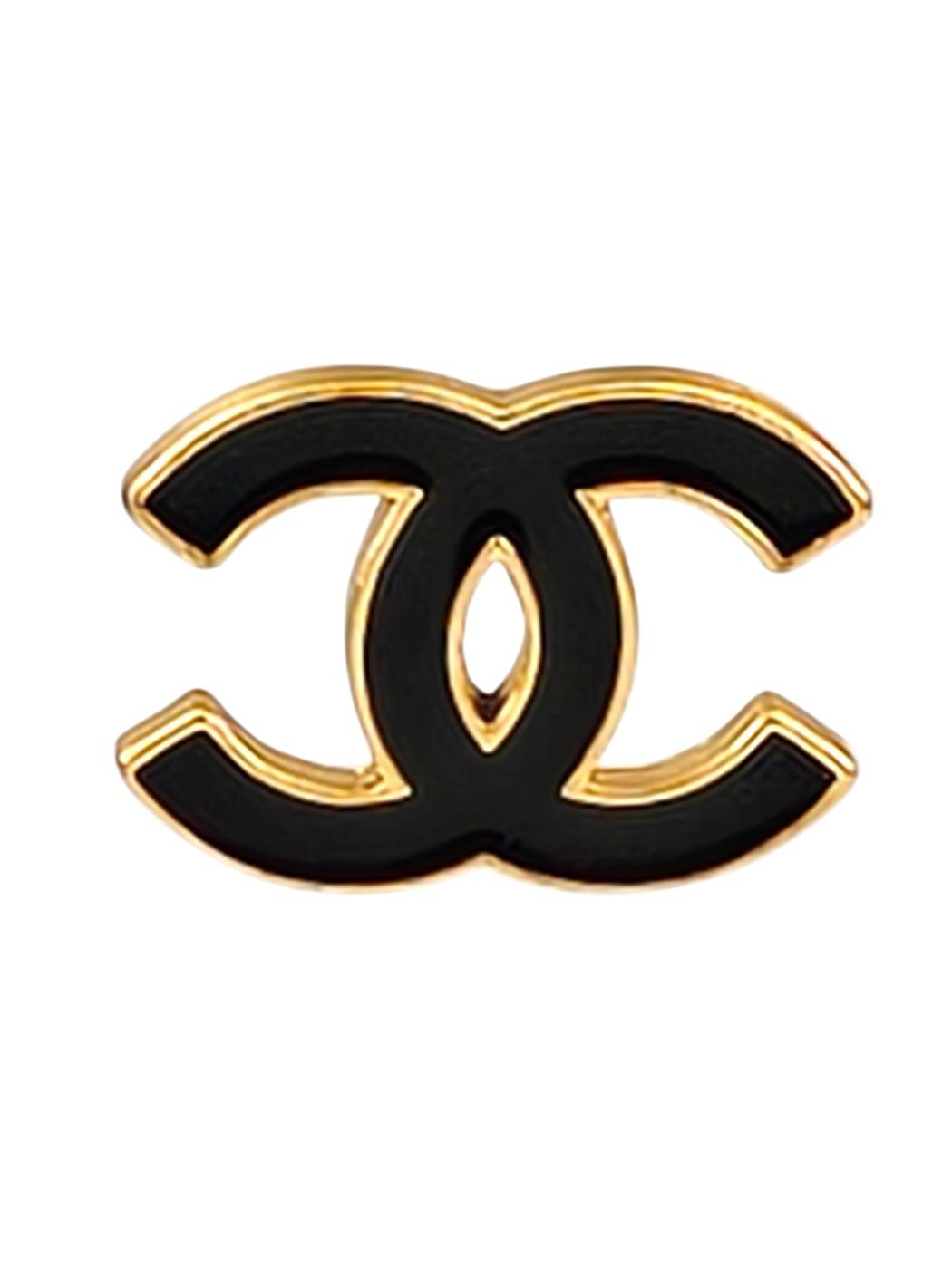 CHANEL シャネル ココマーク ピンブローチ ピンバッチ 02A ブラック×ゴールド 管理番号：11231