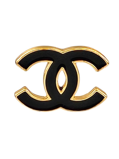 CHANEL シャネル ココマーク ピンブローチ ピンバッチ 02A ブラック×ゴールド 管理番号：11231