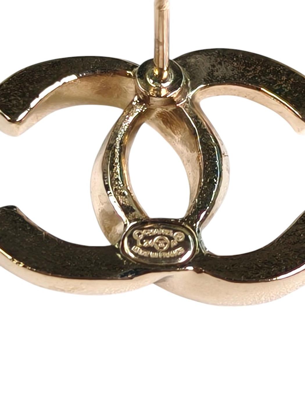 CHANEL シャネル ココマーク ラインストーン ピアス ゴールド 管理番号：11253