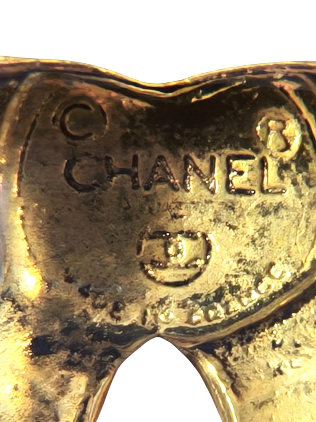 CHANEL シャネル ラインストーン ブローチ ゴールド 管理番号：11300