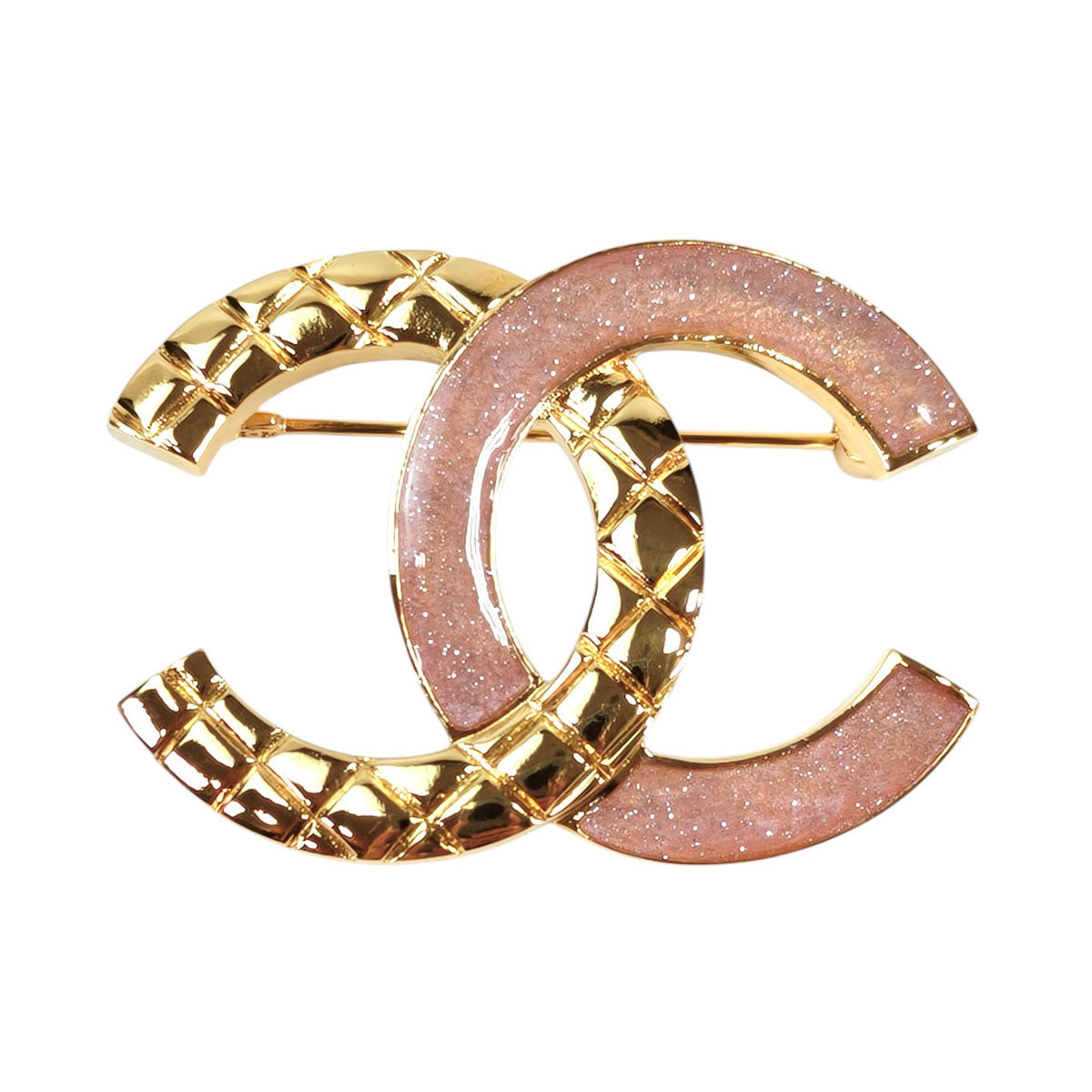 CHANEL シャネル ココマーク ブローチ コメ有 ピンク×ゴールド 管理番号：11302