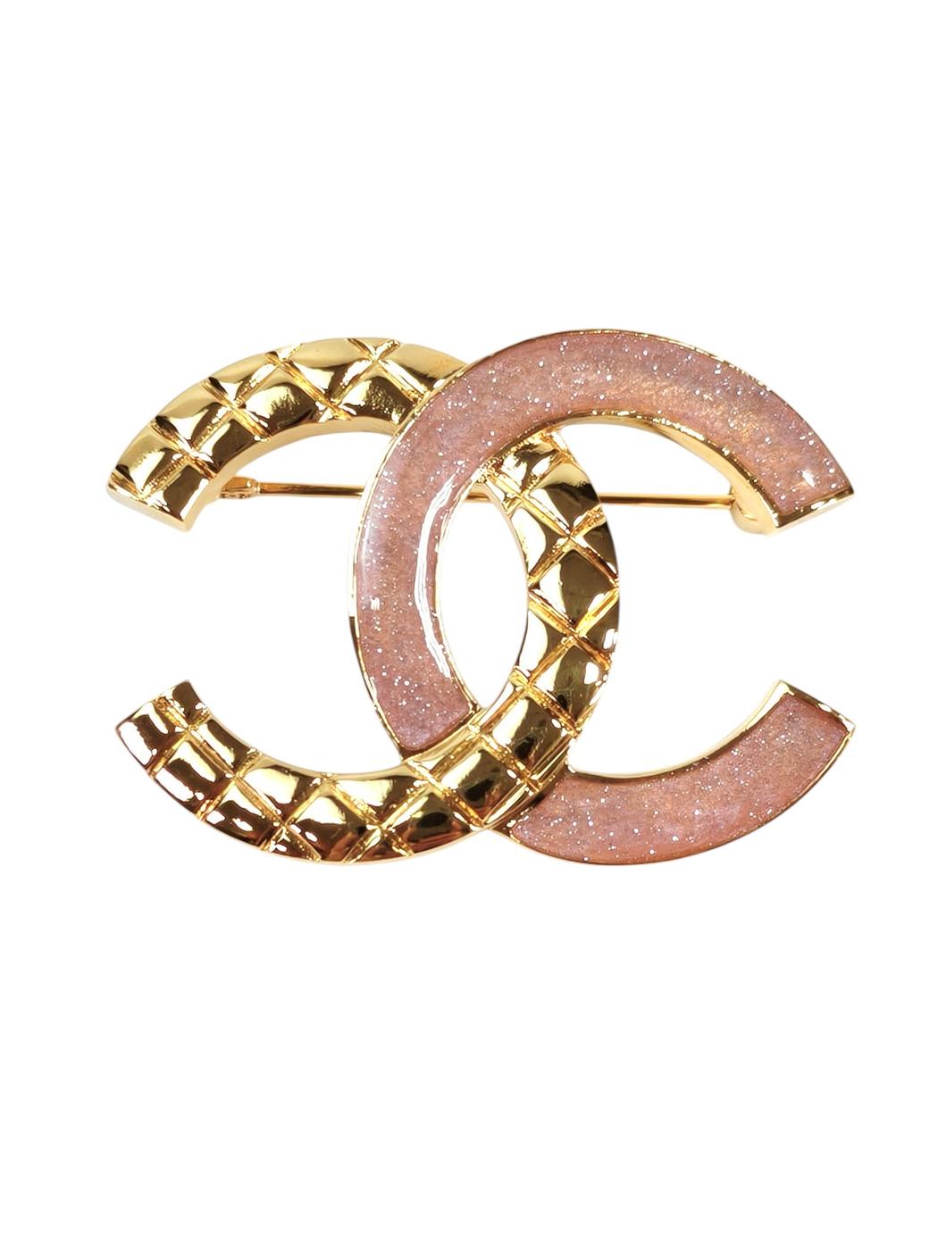 CHANEL シャネル ココマーク ブローチ コメ有 ピンク×ゴールド 管理番号：11302